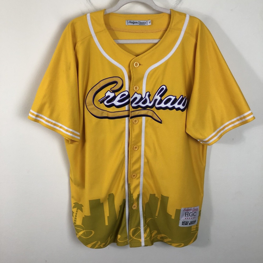 Kobe Bryant x Nipsey Hustle Headgear Classics Crenshaw Baseball Jersey Men's XL